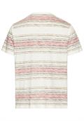 T-Shirt mit Streifenmuster aus Baumwolle sunfaded red