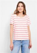 T-Shirt mit Streifenmuster bright coral