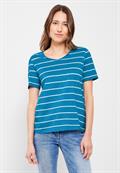 T-Shirt mit Streifenmuster caribbean blue