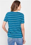 T-Shirt mit Streifenmuster caribbean blue