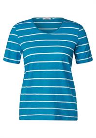 T-Shirt mit Streifenmuster caribbean blue