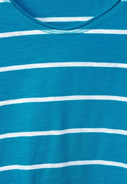 T-Shirt mit Streifenmuster caribbean blue