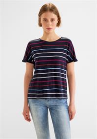 T-Shirt mit Streifenmuster deep blue