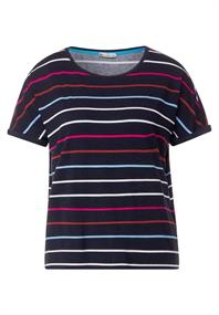T-Shirt mit Streifenmuster deep blue