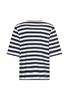 T-Shirt mit Streifenmuster ink blue
