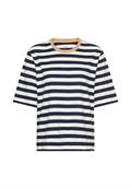 T-Shirt mit Streifenmuster ink blue