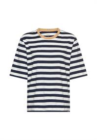 T-Shirt mit Streifenmuster ink blue
