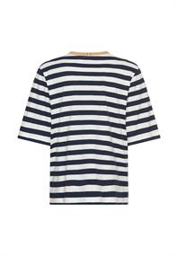 T-Shirt mit Streifenmuster ink blue