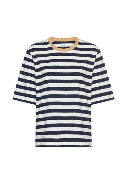 T-Shirt mit Streifenmuster ink blue