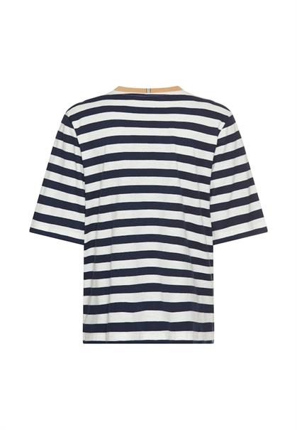 T-Shirt mit Streifenmuster ink blue