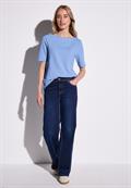 T-Shirt mit Struktur serenity blue