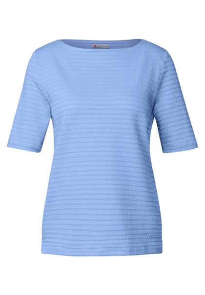 T-Shirt mit Struktur serenity blue