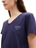 T-Shirt mit Text-Print atlantic ocean blue
