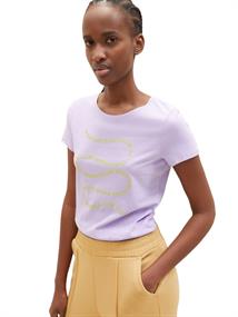 T-Shirt mit Textprint lilac vibe