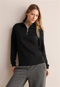 T-Shirt mit Troyer-Kragen black