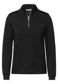 T-Shirt mit Troyer-Kragen black