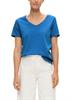 T-Shirt mit V-Ausschnitt blau1