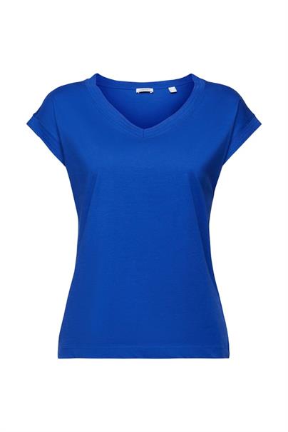 T-Shirt mit V-Ausschnitt bright blue