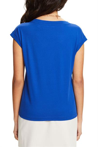 T-Shirt mit V-Ausschnitt bright blue