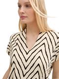 T-Shirt mit V-Ausschnitt natural zig zag design