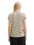 T-Shirt mit V-Ausschnitt natural zig zag design