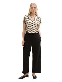 T-Shirt mit V-Ausschnitt natural zig zag design