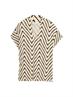 T-Shirt mit V-Ausschnitt natural zig zag design