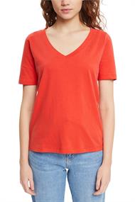 T-Shirt mit V-Ausschnitt orange red