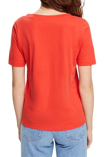T-Shirt mit V-Ausschnitt orange red