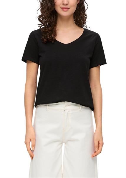T-Shirt mit V-Ausschnitt schwarz