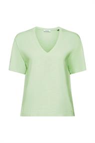 T-Shirt mit V-Ausschnitt und Slub-Struktur light green