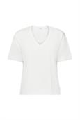 T-Shirt mit V-Ausschnitt und Slub-Struktur off white