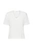 T-Shirt mit V-Ausschnitt und Slub-Struktur off white