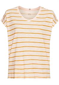 T-Shirt mit V-Ausschnitt und Streifenmuster rose stripes