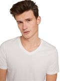 T-Shirt mit V-Ausschnitt white