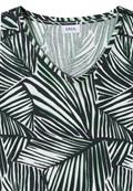 T-Shirt mit V-Neck und Spitzendetail palm breeze green