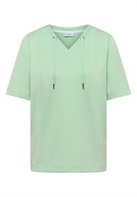 T-Shirt mit V-Neck und Streifen juicy lime