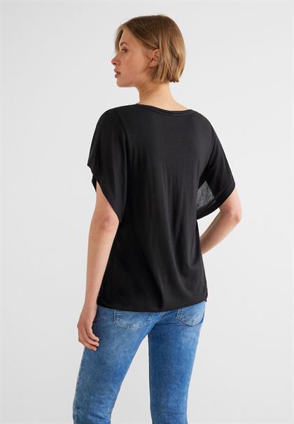 T-Shirt mit Volantärmel black