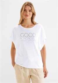 T-Shirt mit Volantärmel white