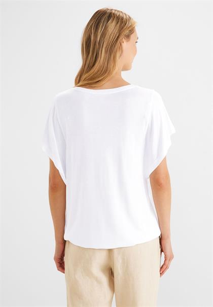T-Shirt mit Volantärmel white