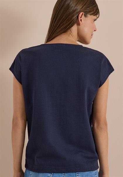 T-Shirt mit Waffel-Struktur urban dark blue
