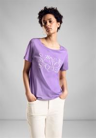 T-Shirt mit Wording bellflower lilac