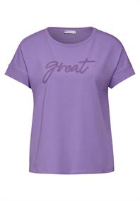 T-Shirt mit Wording bellflower lilac