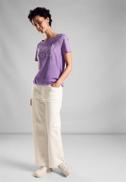 T-Shirt mit Wording bellflower lilac