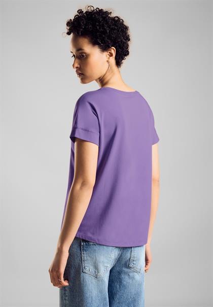 T-Shirt mit Wording bellflower lilac
