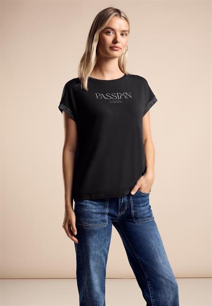 T-Shirt mit Wording black