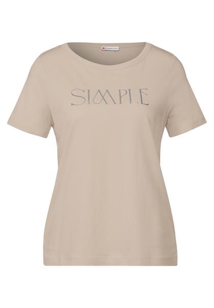 T-Shirt mit Wording cotton beige