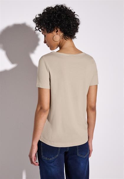 T-Shirt mit Wording cotton beige