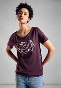 T-Shirt mit Wording dark berry purple