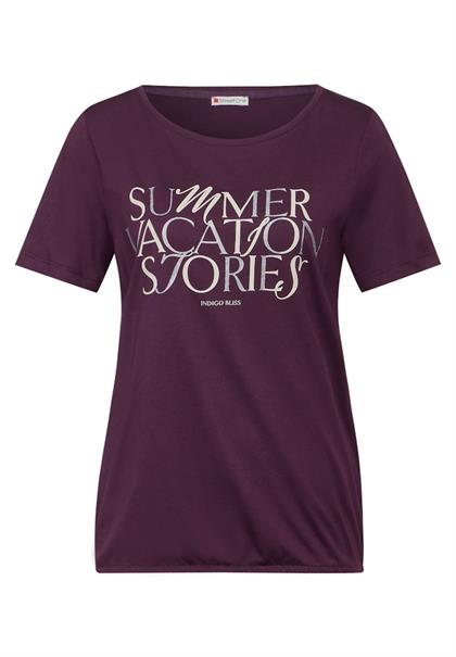 T-Shirt mit Wording dark berry purple